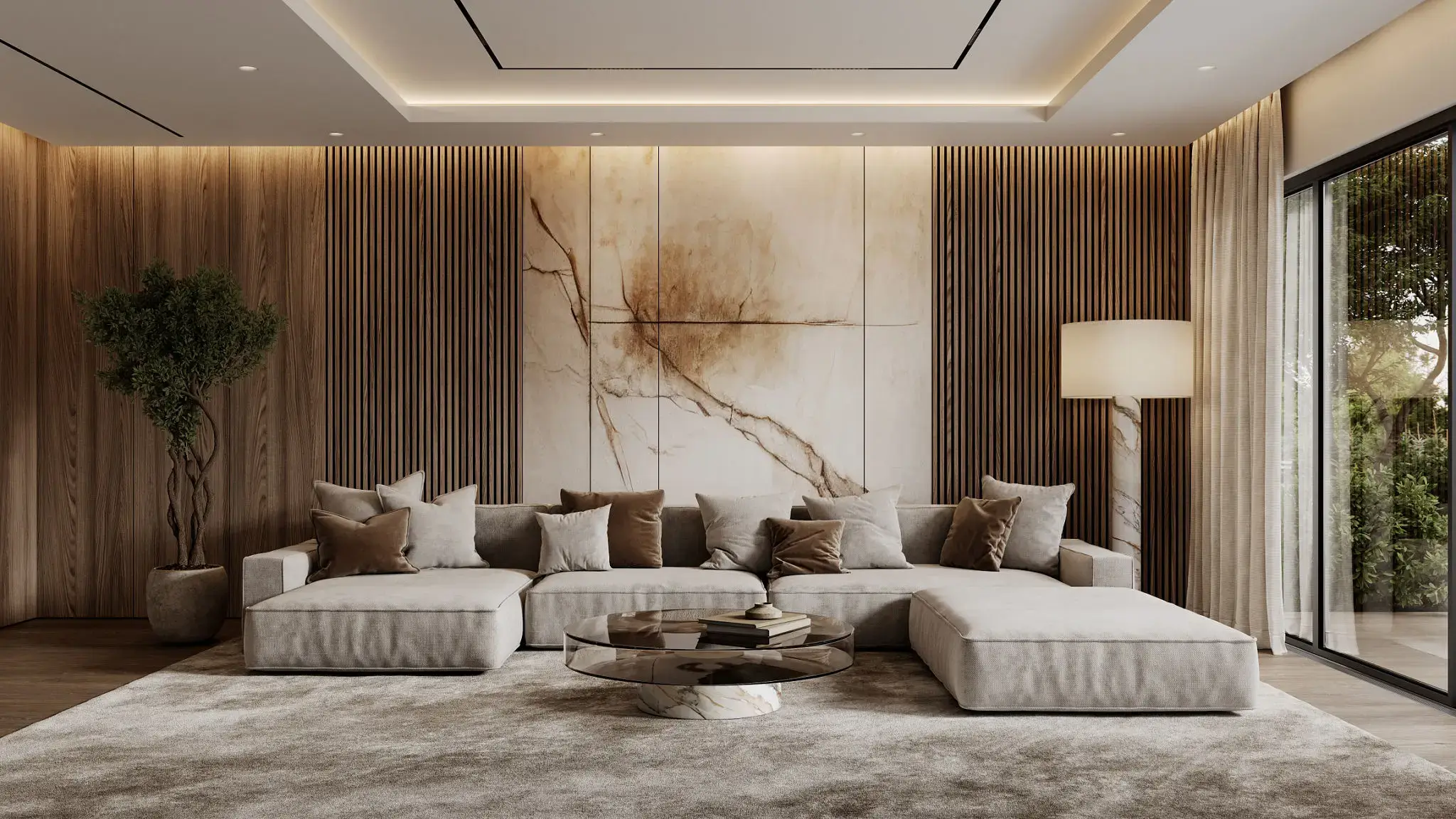 Living room designed by a home interior designer in Orlando, FL.