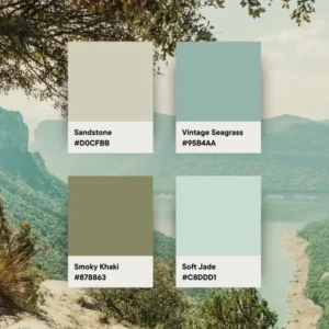 Landscape with four color samples